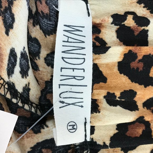 NEW With Tags WANDERLUX Vancouver Belted Leopard Wide Leg Pants Size M - Picture 7 of 9